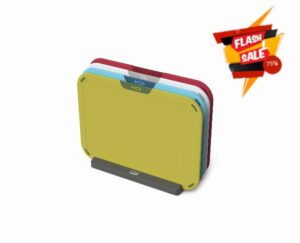 Joseph Joseph Duo Icon 4-piece colour coded Chopping Board Set with Storage Stand