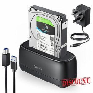 ORICO Hard Drive Docking Station USB 3.0 to SATA for 2.5&3.5 Inch HDD SSD 5Gbps Support UASP Hot-Swap Drive Bay Max Up to 20 TB