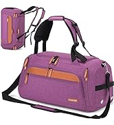 Gym Bag with Shoes Compartment and Wet Pocket; 42L Sport Travel Duffel Bag for Men and Women; Wee...