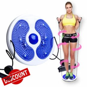 Waist Whisper Twist Disc Balance Board with Drawstring - Body Shaping Waist Trainer Disc - Fitness Turntable for Home Workout