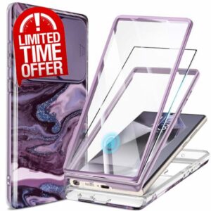 GVIEWIN Compatible with Samsung S24 Ultra Case Galaxy with Slide Camera Cover+Screen Protector