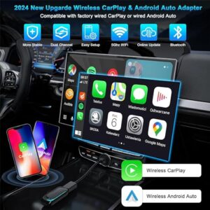 2024 Upgrade 2 in 1 Wireless CarPlay and Android Auto Adapter