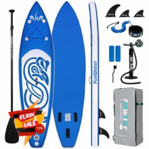 FunWater Inflatable Stand UP Paddle Board 305x78x15cm Ultra-Light Everything Included ISUP
