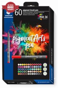 STAEDTLER 371 C60 Pigment Arts Brush Pen - Assorted Colours (Pack of 60)