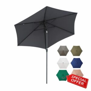 Sekey® 2.7m Grey Garden Parasol Umbrella/Durable Aluminum Parasol