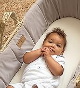 Clair de Lune | Dimple Grey Wicker Moses Basket with bedding | Includes mattress, Hood, Padded li...