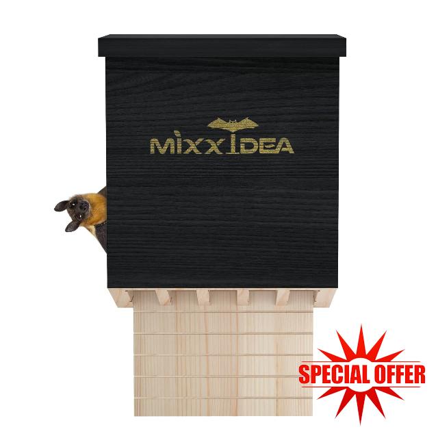MIXXIDEA Bat House Bat Box Double Chamber Outdoor House Nursery Bat Shelter Habitat Big bat Box Handcrafted from Cedar Wood - Easy for Bats to Land and Roost - Weather Resistant & Ready to Install
