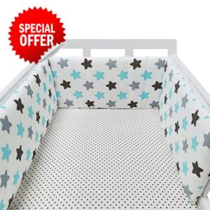 Aocase Breathable Crib Bumper Cot Bumper Breathable Mesh Cot Liner Crib Rail Cover Baby Crib Bumper Baby Boys Girls Nursery Breathable Crib Bedding Baby Bed Bumper