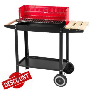 KCT BBQ Grill Open Top Garden Barbecue Steel Charcoal Cooking Outdoor Party Oven Trolley