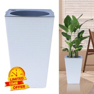 Tall Planters for Outdoor Self Watering Garden Planters with Inner Pot Balcony Planters For Railing Flower Pots Outside 3D Wallpaper Pattern for Indoor Plants
