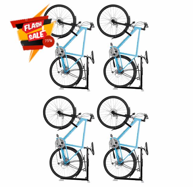 Bike Nook Pro Stand & Vertical Storage Rack - 4 Pack - The Original Vertical Bicycle Floor Stand for Garage Storage and Indoor and Outdoor use