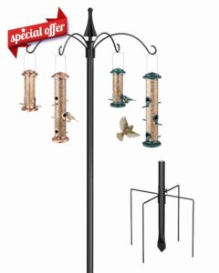 iBorn Bird Feeders Hanging Station 87Inch Wild Bird Feeding Station Stand Heavy Duty For Feeders Hanging