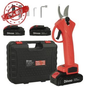 Diivoo Electric Pruning Shears Cordless with 2 Pack 2Ah Rechargeable Batteries