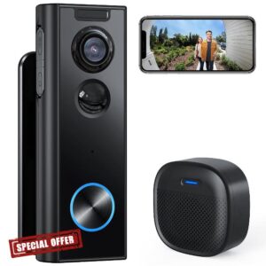XTU Doorbell Camera Wireless with Chime 2K HD