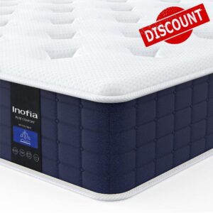 Inofia Double Mattresses 9 Inch Hybrid Mattress Double Size Pocket Sprung Memory Foam Mattress Bed in a Box Dry Comfort Sleep Pressure Relief
