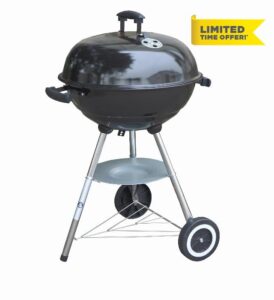 Panana 57cm Charcoal BBQ – Portable Barrel Barbecue with Warming Rack
