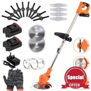 BAPHIYA 3-in-1 Cordless Strimmer for Garden with 2 Batteries& 16 Blades