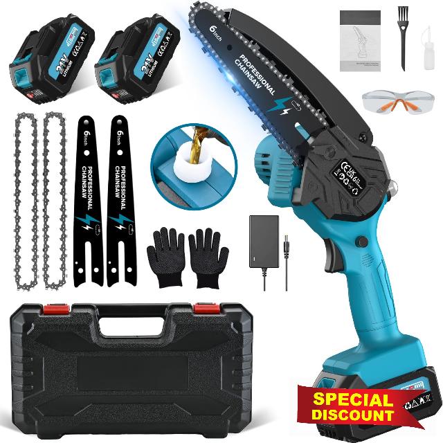 SCUXASH Mini Chainsaw Cordless with 8000 mAh Battery