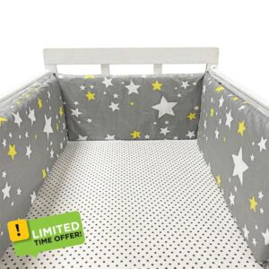 Aocase Baby Cot Bumper Bed Bumper One Piece Anti Collision Bed Bumper for Children Soft and Comfortable Edge Protection Baby Cot Bumper