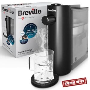 Breville Instant HotCup Hot Water Dispenser | 3kW Fast Boil | 1.4L Large Capacity | Energy Efficient | Brita Filter Included | Metallic Black [VKT241]