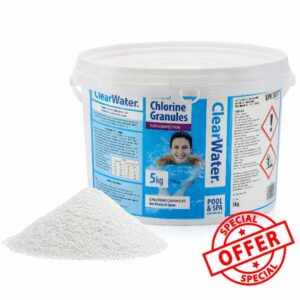 Clearwater CH0040 Chlorine Granules for Hot Tub Spa and Swimming Pool Water Treatment for Rapid Disinfecting and Cleaning