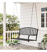 Outsunny 3 Seater Swing Chair, Garden Swing Bench with Canopy, Breathable Mesh Seat and Heavy Dut...