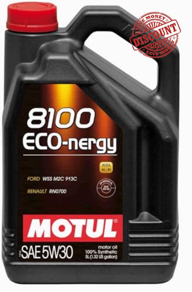 WOL-MOTUL 8100 ECO NERGY 5W30 FULLY SYNTHETIC OIL A5/B5 102898 Fuel Economy Engine Oil(5 L)