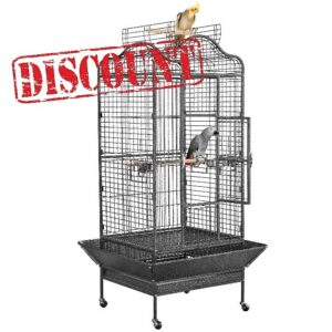 Yaheetech Rolling African Grey Parrot Cage Open Play top Large Bird Cage for Mini Macaw Cockatoo Cockatiels Small Quaker Sun Conure 160cm High