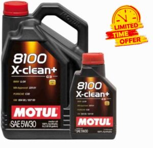 WOL 5W30 Fully Synthetic Engine Oil Motul 8100 X-Clean+ DPF Car Lubricant 4T ACEA C3 106377 Cae Engine Oil (6 L)