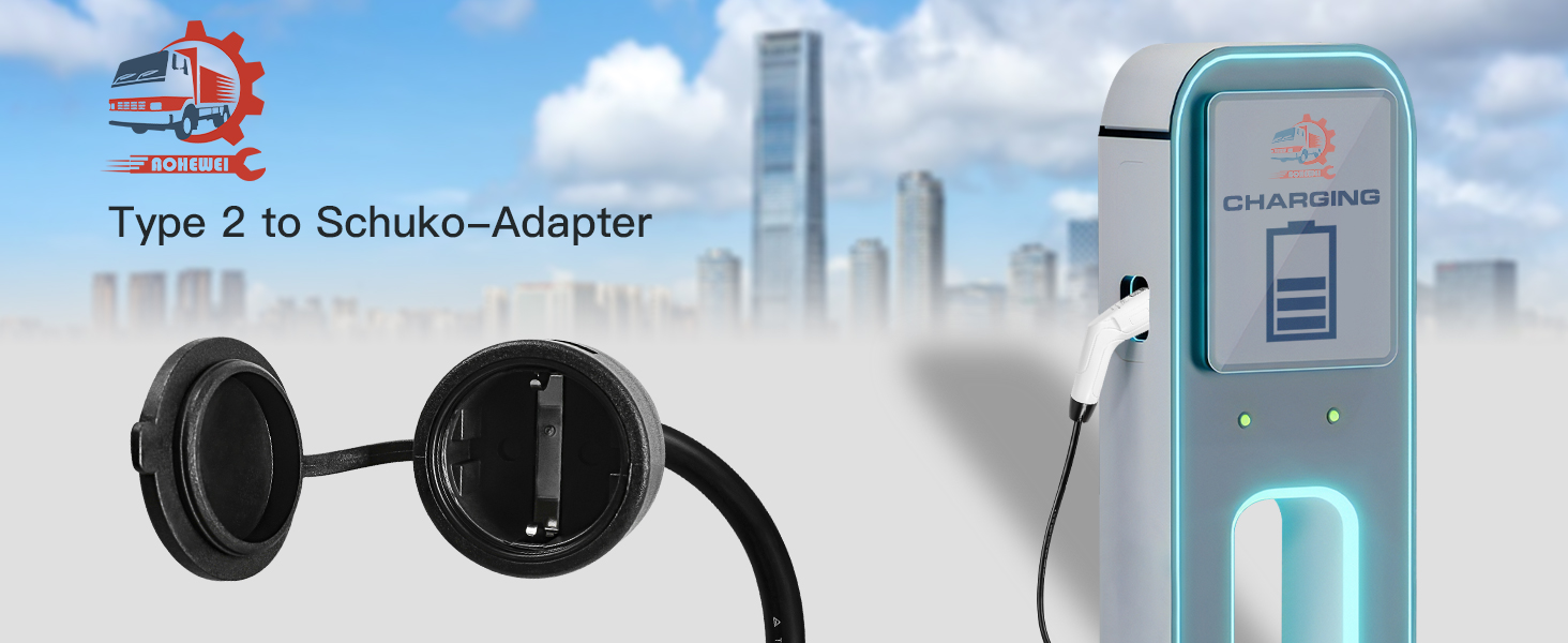 Electrical Car Type 2 to Schuko Charger Adapter