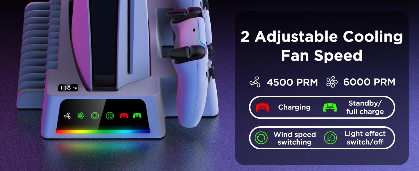 2 Adjustable Cooling Fan Speed