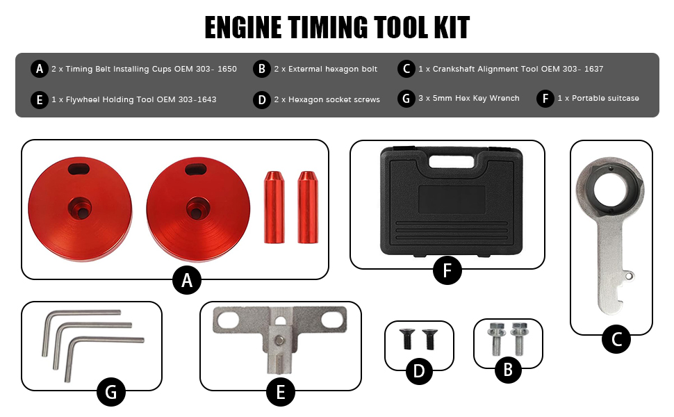 Engine Timing Tool Kit Compatible with Ford Transit 2.0 TDCi