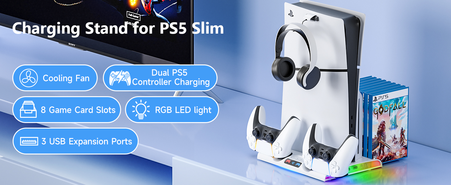 PS5 Slim Cooling and Charging Stand