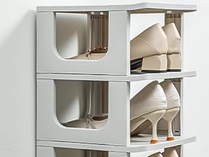 grey shoe rack