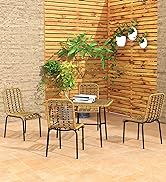 Outsunny 7 Pieces Outdoor PE Rattan Garden Dining Set, Patio Conversation Furniture Set with 6 Cu...