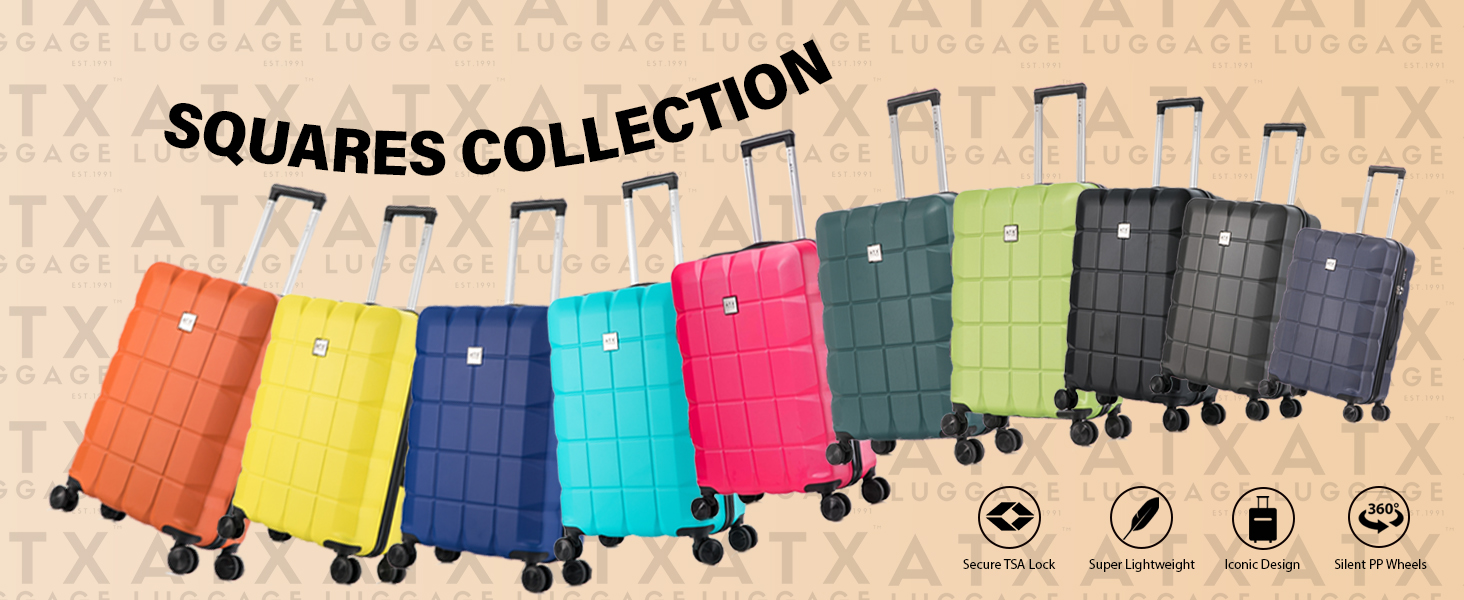 All sizes and colors suitcases with special features