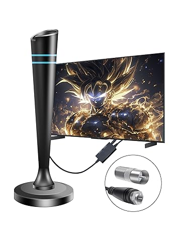 WTLI Indoor TV Aerial, Freeview TV Ariels 2024 Upgraded with Strong Signal UK Booster 360° 250+ M...
