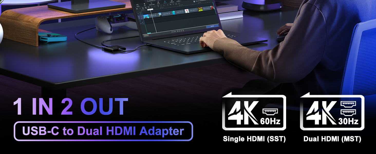 usb c to dual hdmi