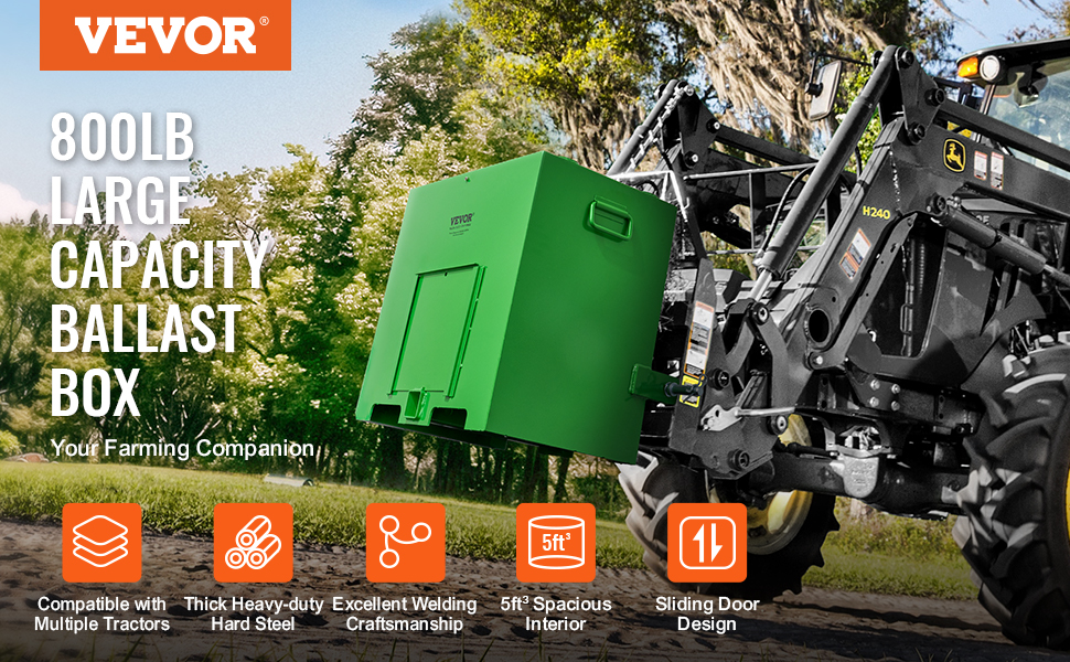Tractor Ballast Box, Green, 800lbs
