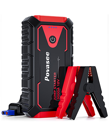 Povasee Jump Starter Power Pack with Air Compressor, 5000A Car Battery Booster Jump Starter with ...