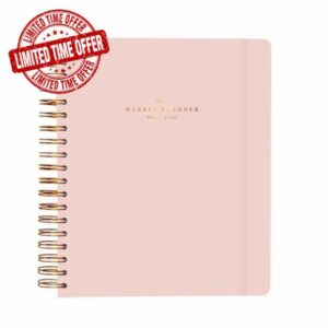 Kokonote Dusty Pink Diary 2024-2025 | Desk Planner 8.3 x 9.8 inches - 21 x 25 cm | 17 Months Academic Diary Week To View | August 2024 - December 2025 | Mid Year Diary 2024-2025 With Stickers & Tabs