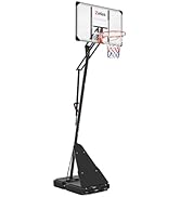 ZELUS Basketball Hoop Outdoor, 1.68 to 3.05 m Height Adjustable Basketball Hoop System with 46 cm...