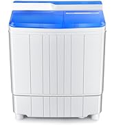 HOMFME Mini Single Tub Washing Machine, 2 in 1 Portable Washer Spin Dryer with Timing Function, C...