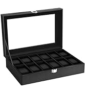 Uten Watch Box with 10 Slots, Watch Box for men, Watch Display Case, Watch Storage Box with Remov...