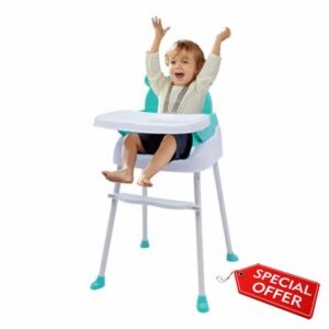 4-in-1 Baby Highchair Infant High Feeding Seat Toddler Table Chair Portable with Removable Tray Safety Belt and Non-Slip Foot pad Seat Toddler Table Chair 3 Color UK (Green)