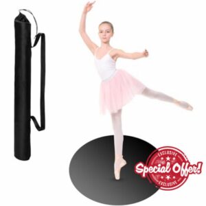 PullCrease 33 Inch Portable Dance Floor Smooth Flooring Ballet Floor Round Vinyl Dance Floor Mat for Home Stage Studios Kids Adults Practice Improve