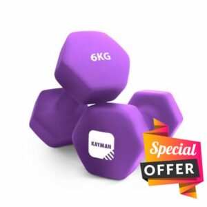 KAYMAN Neoprene Dumbbell Pair with Anti-Slip Grip