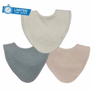 Bibbilyboo - Waterproof Baby Dribble Bib - 3 pack | 0-2Y | Absorbent Core + Waterproof Backing | Award Winning Teething Bibs (Plain Neutral Pack)