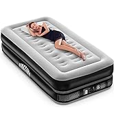 Airefina Single Size Inflatable Mattress, Air Bed with Built-in Electric Pump, Blow Up Bed in 2 M...