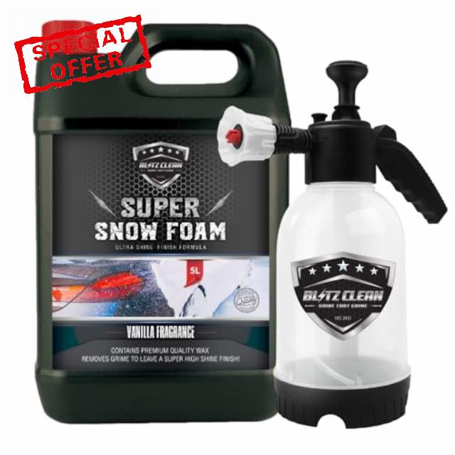 Vanilla Snow Foam Plus 2L Pump up Snow Cannon Gun For Car Van Caravan 5L Super Thick Pre Wash Pressurised Snow Cannon Lance Kit No Jet/Pressure Washer Needed (Vanilla)